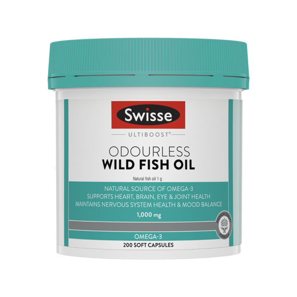 Swisse Odourless Wild Fish Oil Capsules 1000 mg (200 Capsules) Swisse Odourless Wild Fish Oil Capsules 1000 mg (200 Capsules)