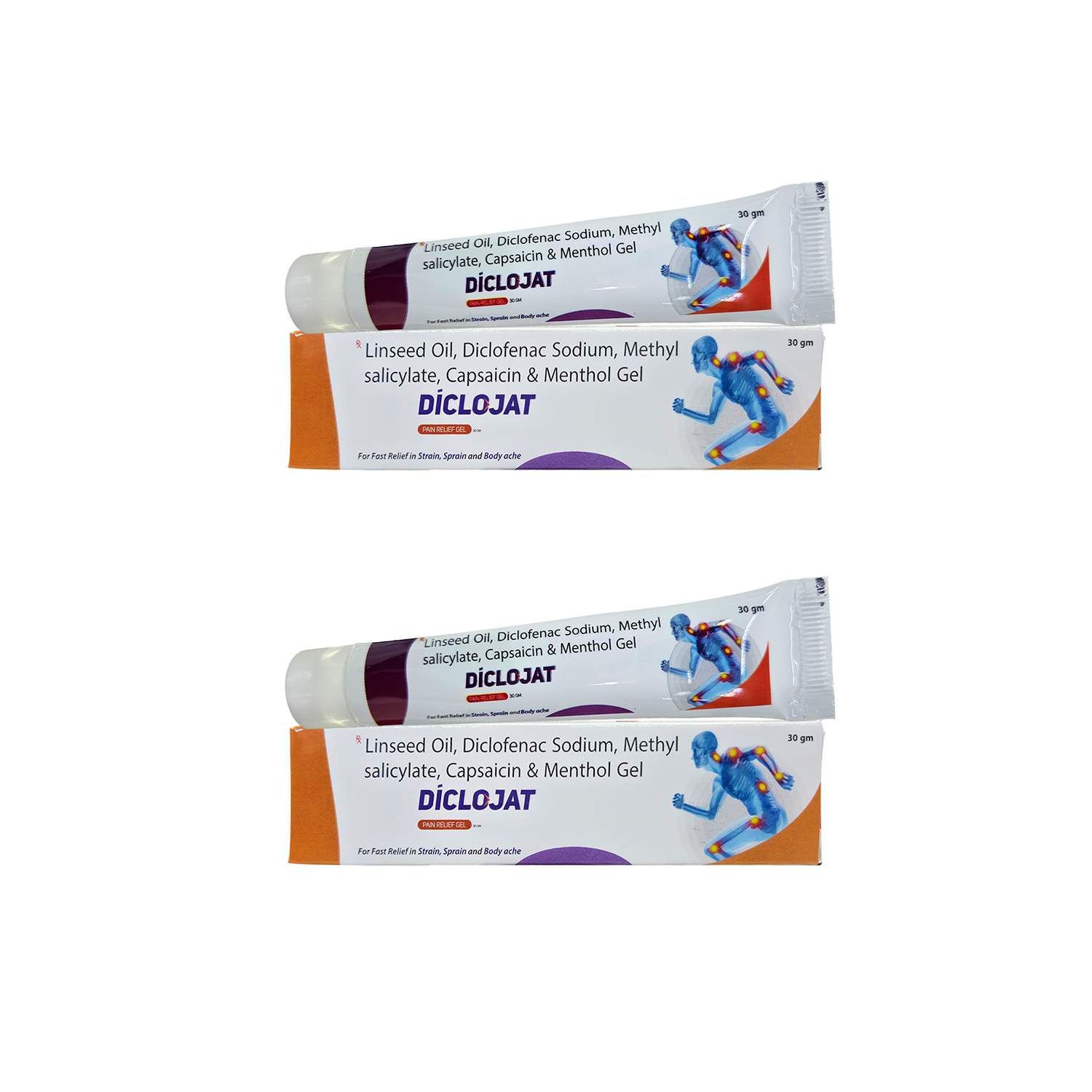 Diclojat Pain-Relief Gel 30 gm (Pack of 2)