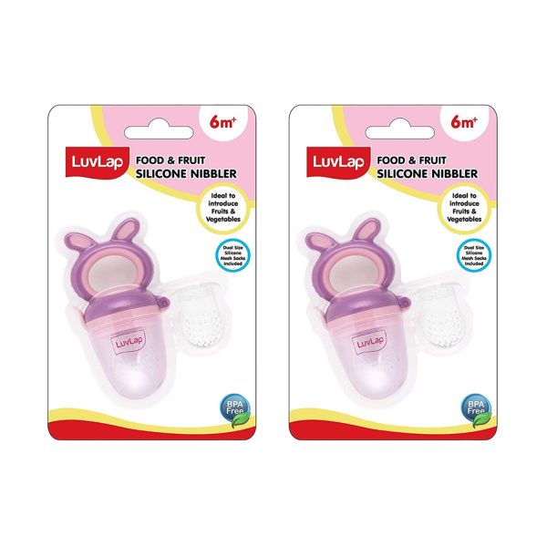 LuvLap Food And Fruit Silicone Nibbler – Bunny Rabbit (M.No 18603) (Pack of 2)