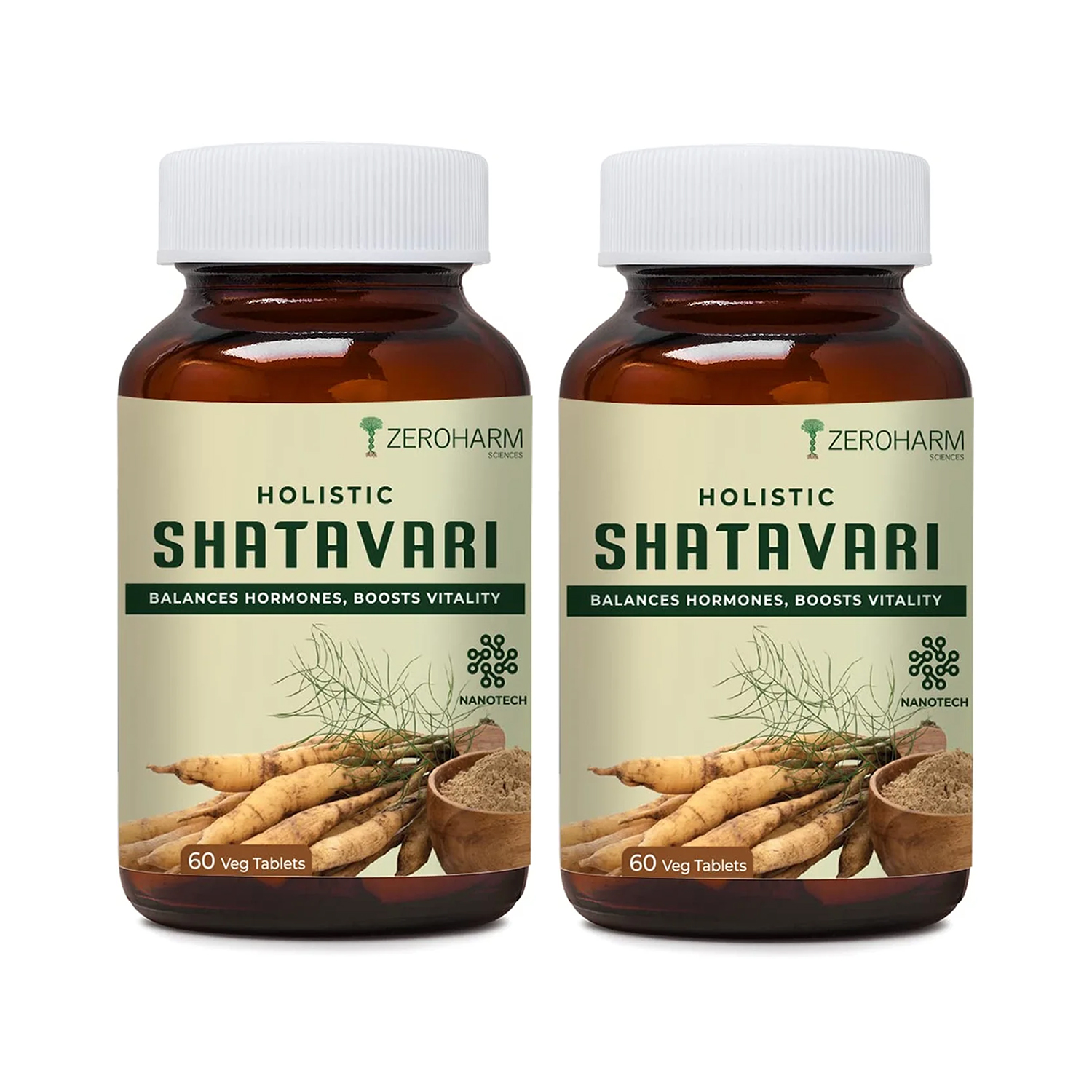 Zeroharm Science Holistic Shatavari – 60 Tablets (Pack of 2)