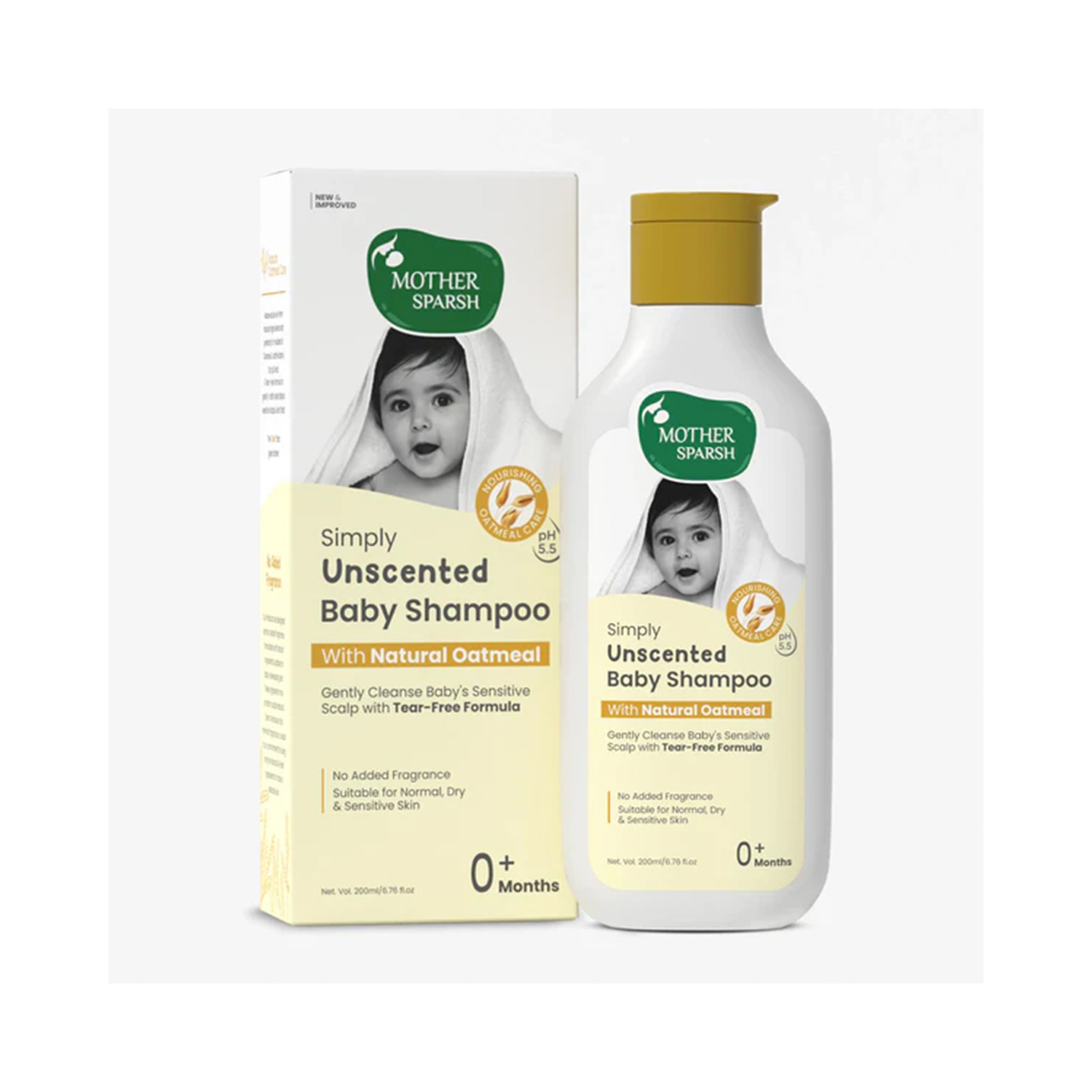 Mother Sparsh Simply Unscented Baby Shampoo (200ml)
