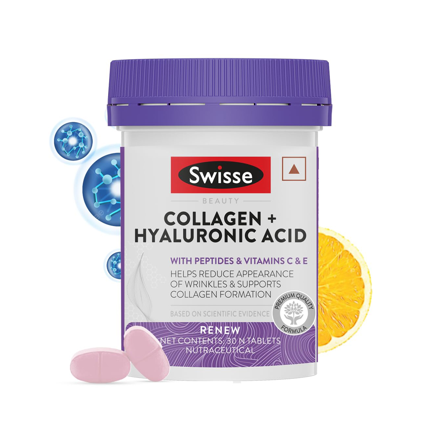 Swisse Collagen+ Hyaluronic Acid Tablets (30 Tablets)