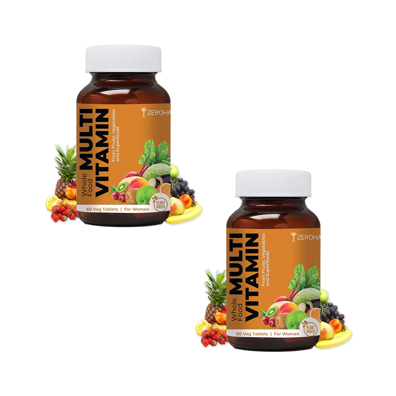 Zeroharm Sciences Whole Food Multivitamin Tablet for Women – 60 Tablets (Pack of 2)