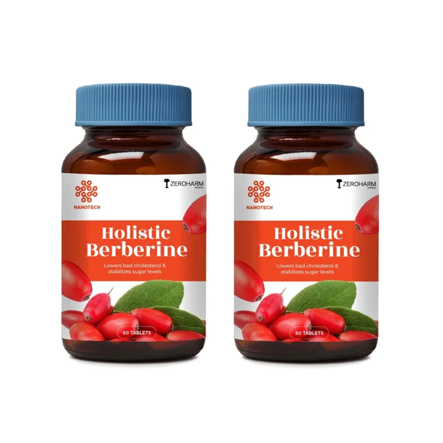 Zeroharm Holistic Berberine - 60 Tablets (Pack of 2)