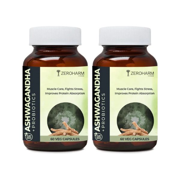 Zeroharm Sciences Ashwagandha Probiotics Supplement 60 nos (Pack of2)