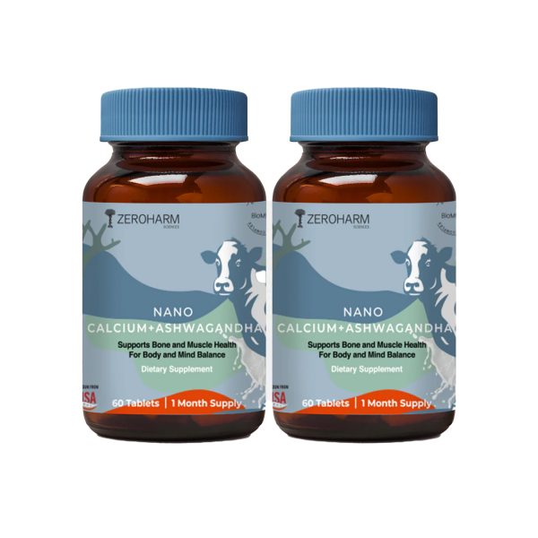 Zeroharm Sciences Holistic Calcium + Ashwagandha Tablet - 60 Nos (Pack of 2)