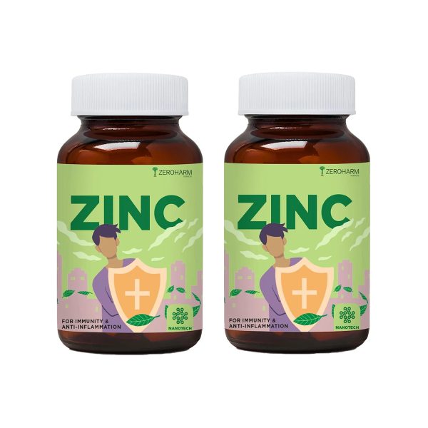Zeroharm Sciences Zinc Supplement - 60 Tablets (Pack of 2)